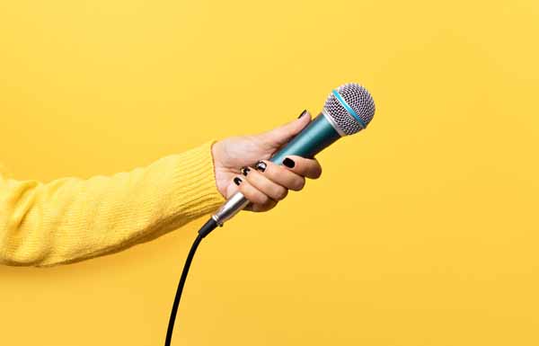 microphone in hand