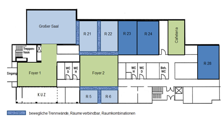 Raumplan Seminarräume Erdgeschoss